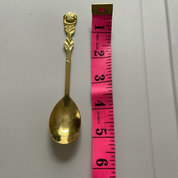 Vintage Gold Toned Rose Spoon - Picture 4 of 4